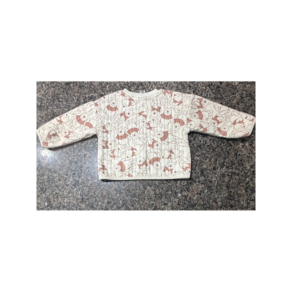 Disney Winnie the Pooh Quilted Sweatshirt Baby Toddler 24M Cream‎ Pullover Top